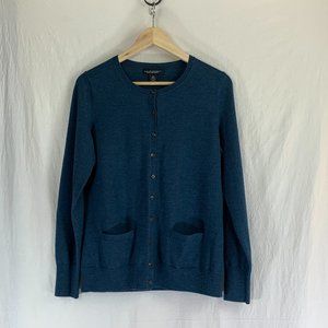 Banana Republic Cardigan in Dark Teal Heather Merino Wool